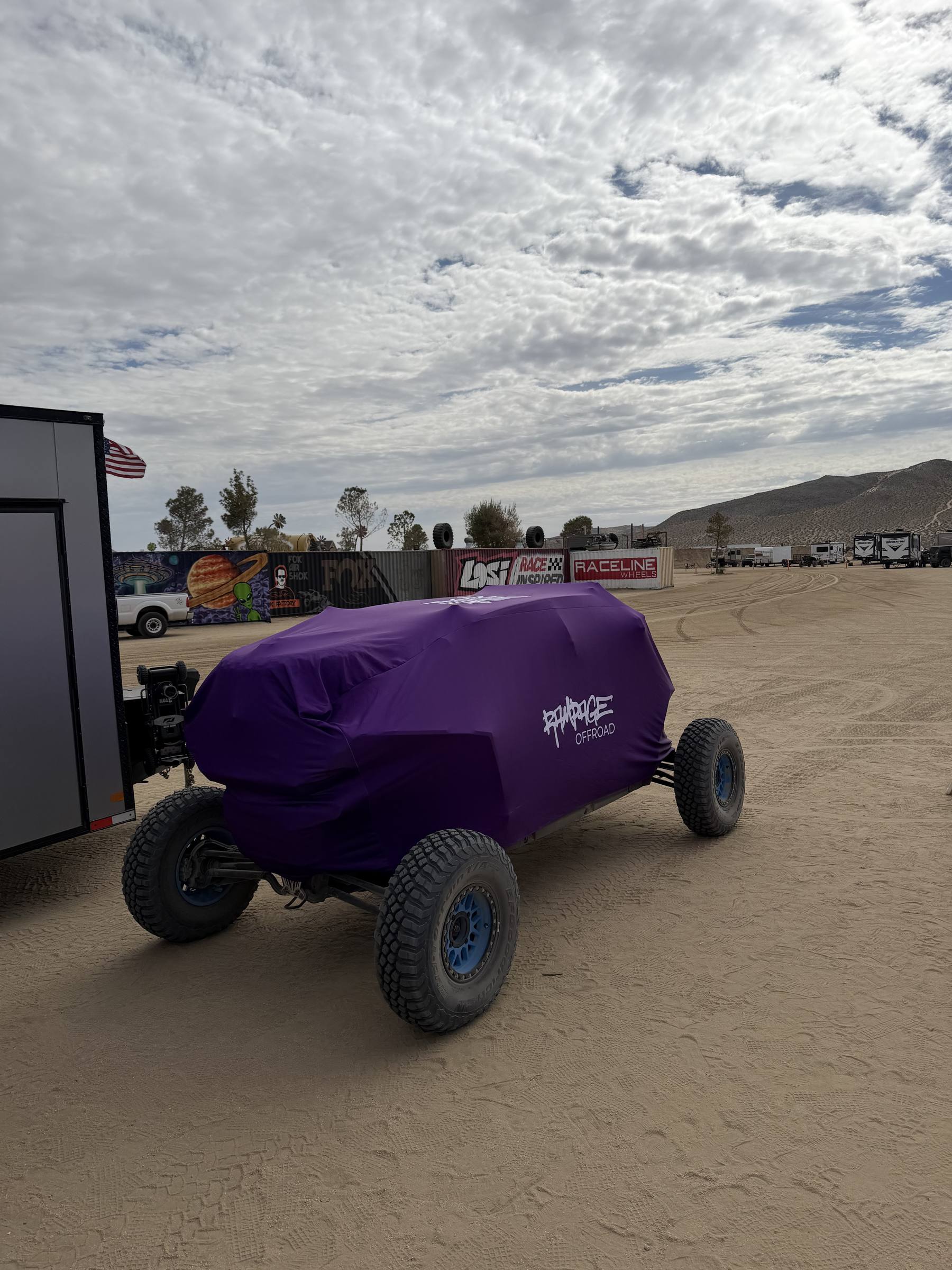 Purple cover at Polaris dealership